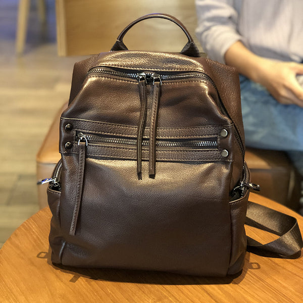best ladies leather backpack Women's Genuine Leather Backpacks, Best Leather Women's Backpack for School, Full Grain Leather Backpack for Women Black