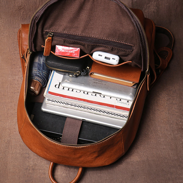 Designer Laptop Backpack for Men Full Grain Leather Backpack for Work