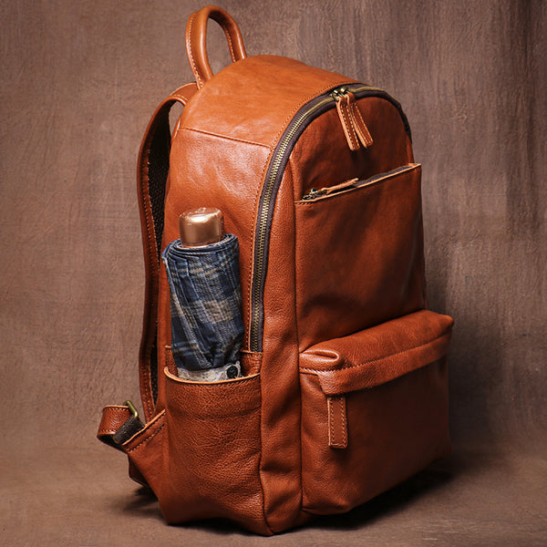 Designer Laptop Backpack for Men Full Grain Leather Backpack for Work – RockCow Leather Studio