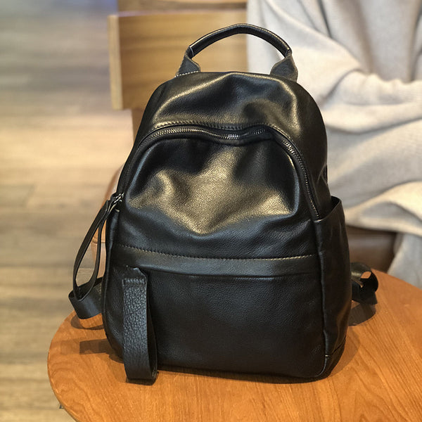 black leather fashion backpack purse Full Grain Backpack For Women Leather Shoulder Bag Stylish Leather Backpack Purse Handmade School Backpack Travel Backpack