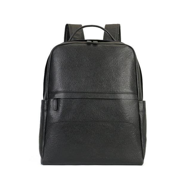 black leather backpack men minimal Full Grain Leather Backpack Black Men's Leather Backpack Handmade Trav –  RockCow Leather Studio