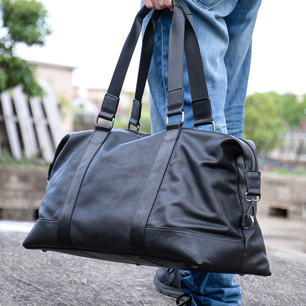Full Grain Leather Gym Bag Mens Leather Duffle Bag Travel Bag Leather –  ROCKCOWLEATHERSTUDIO