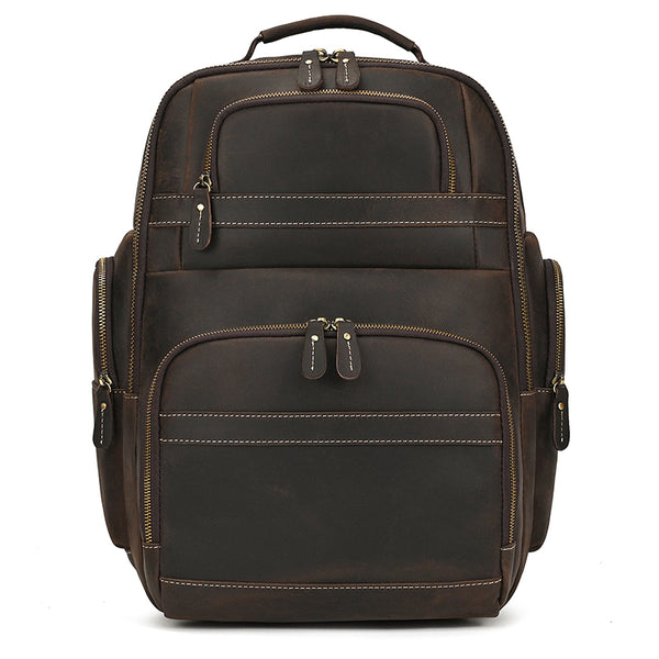 day pack leather backpack Full Grain Leather Travel Bag Large Leather Backpack For Men Backpack – RockCow Leather Studio