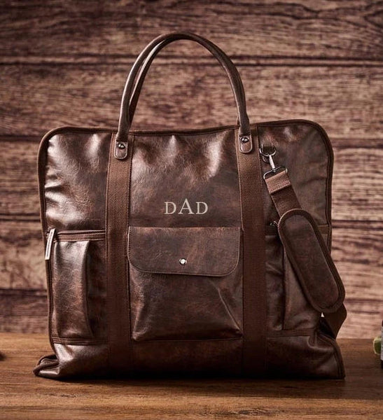 Personalized Leather Garment Bag, Water Proof Carry On Garment Bag for –  RockCow Leather Studio
