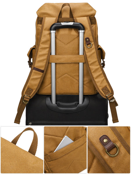 Vintage Canvas Travel Backpack Waxed Canvas 16 Inch Laptop Backpack Wa – RockCow Leather Studio Vintage Canvas Travel Backpack Waxed Canvas 16 Inch Laptop Backpack Wa – RockCow Leather Studio