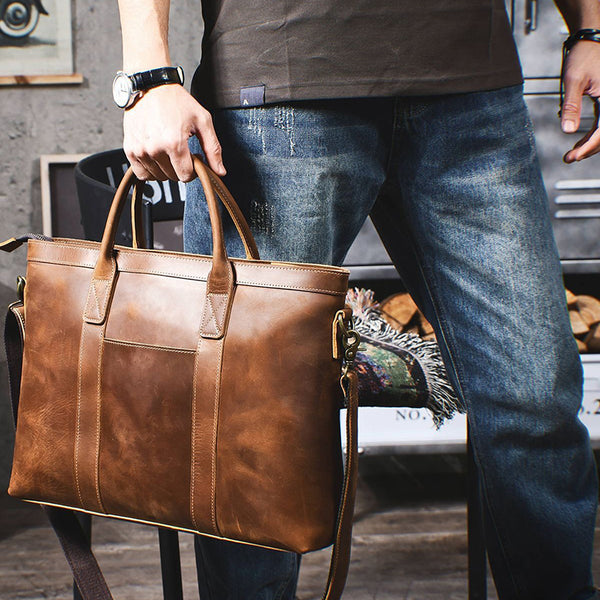 Jacksonville Leather Briefcase Messenger Bag