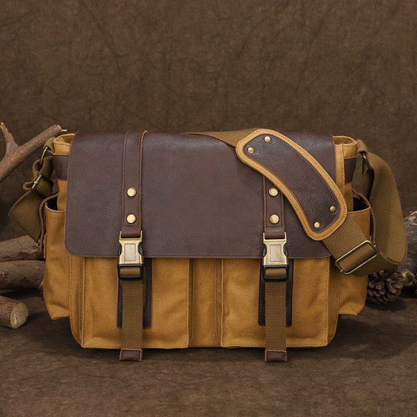 camera messenger bags rain cover Waterproof Canvas Camera Bag Shoulder Bag Case SLR/DSLR Camera Bags Ca – RockCow Leather Studio
