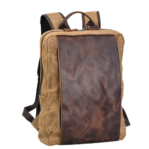 built laptop backpack large Waxed Canvas Backpack Handmade Waxed Canvas Rucksack School Backpack Mens Laptop Backpack Large Travel Backpack