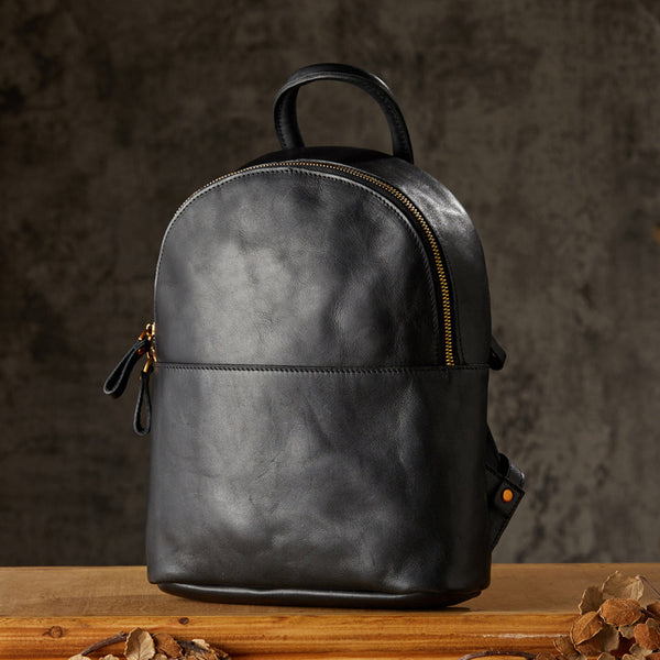 designer black leather backpack womens Women Vintage Genuine Leather Backpack, Designer Leather Backpack Purs – RockCow Leather Studio