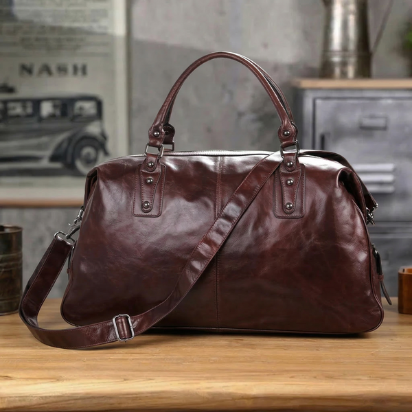 Designer Handbags Mens Leather Travel Bag Business Travel Duffle Lugga – RockCow Leather Studio