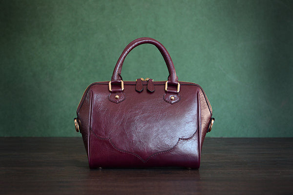 Custom Handmade Vegetable Tanned Italian Leather Tote Bag Lady Bag Women Handbag  D045 - ROCKCOWLEATHERSTUDIO