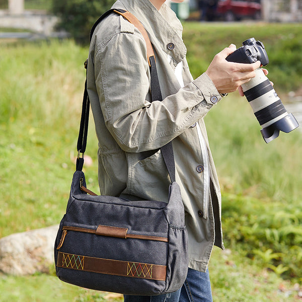 camera messenger bags rain cover Waterproof Canvas Messenger Bag DSLR Camera Shoulder Bag Canvas Camera – RockCow Leather Studio