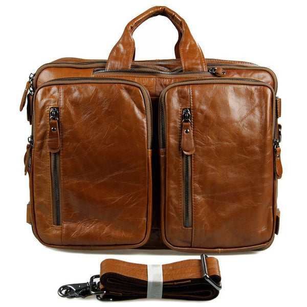 Full Grain Leather Briefcase Convertible Leather Backpack Messenger Sh – RockCow Leather Studio Full Grain Leather Briefcase Convertible Leather Backpack Messenger Sh – RockCow Leather Studio