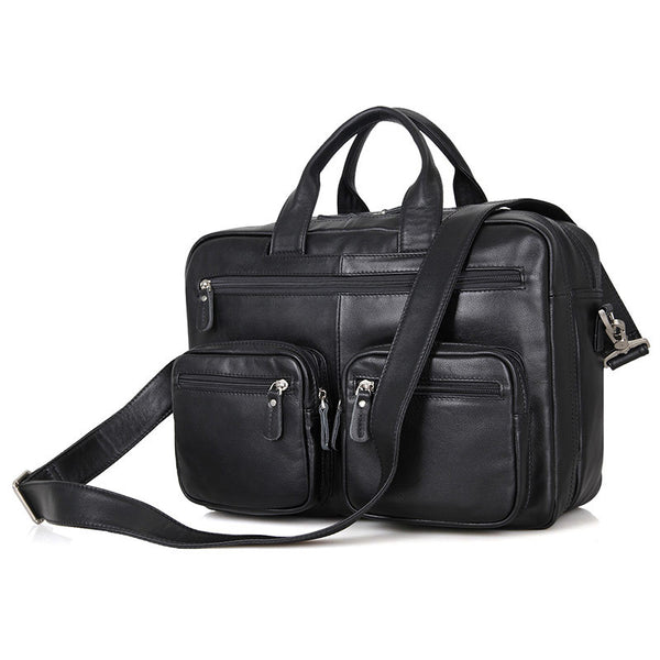 Big Capacity Laptop Messenger Bag Business Briefcase Men Leather