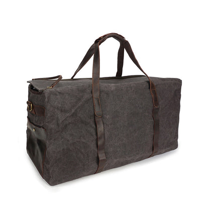 Fashion Canvas Leather Shoulder Bag Waterproof Canvas Duffle Bag Crossbody Travel Bag 2179 - ROCKCOWLEATHERSTUDIO