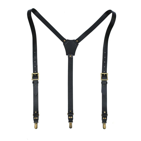 Personalized Handmade Leather Suspenders, Wedding Groomsmen Suspender, Black Leather Suspenders, Mens Suspenders, Party Suspenders, Groomsmen Gifts - ROCKCOWLEATHERSTUDIO