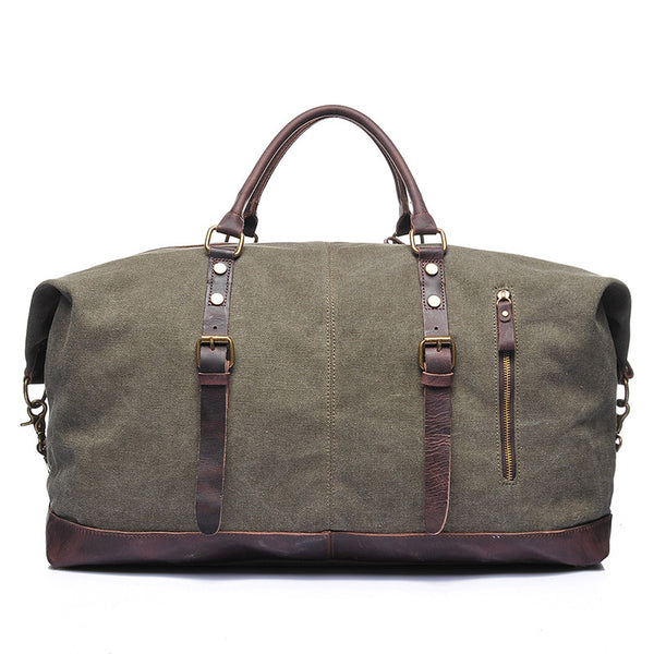 crossbody travel duffel bag Vintage Canvas Leather Shoulder Bag Canvas Duffle Bag Crossbody Travel Bag White