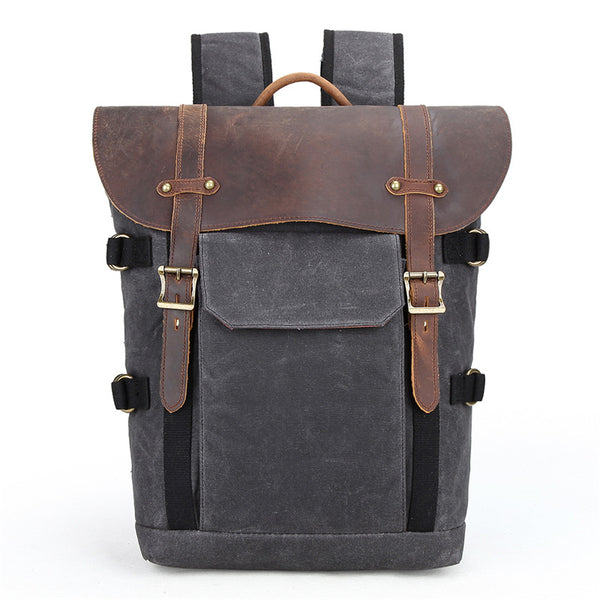 durable mini backpack canvas camera DSLR Camera Backpack Waxed Canvas Camera Backpack Waterproof Backpack – RockCow Leather Studio