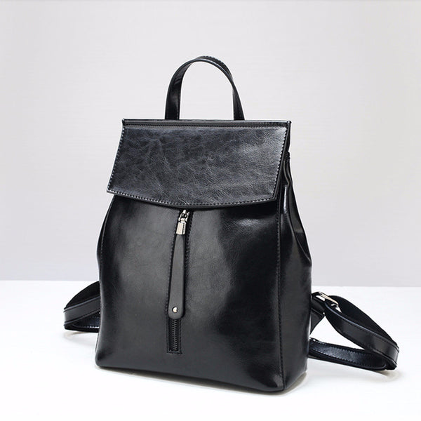 black vintage leather backpack woman Women Leather Knapsack, Stylish Leather Backpack, Shoulder Bag