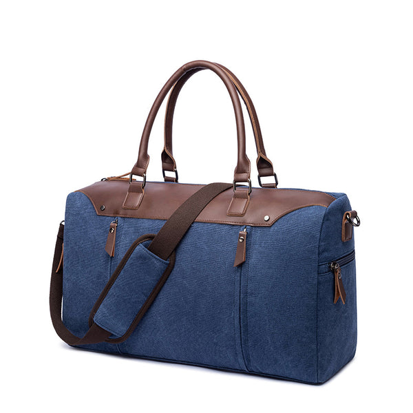 bluboon travel duffel bag canvas leather overnight bag Canvas Duffle Bag Unisex Canvas Overnight Bag Stylish Gym Bag Big Capa – RockCow Leather Studio