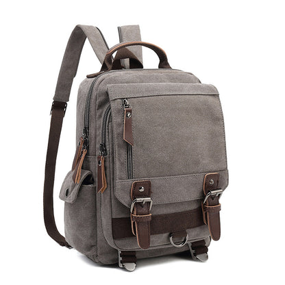 Canvas With Leather Backpack Canvas Shoulder Bag Canvas Travel Backpack
