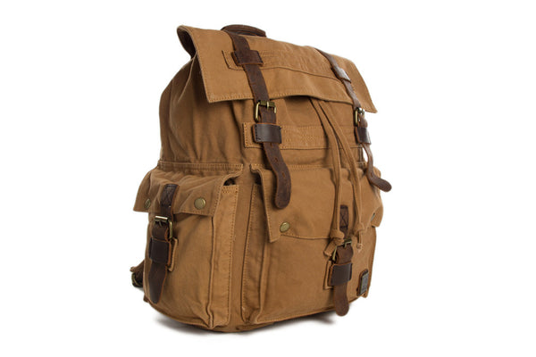 canvas leather backpack wholesale Wholesale High Quality Canvas Backpack, Shoulder Backpack, Canvas Leat – RockCow Leather Studio