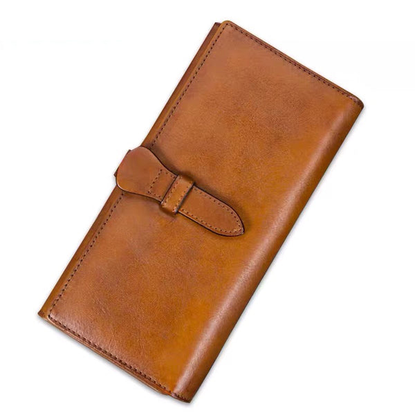 Full Grain Leather Wallet For Women Handmade Leather Purse Vintage Lon