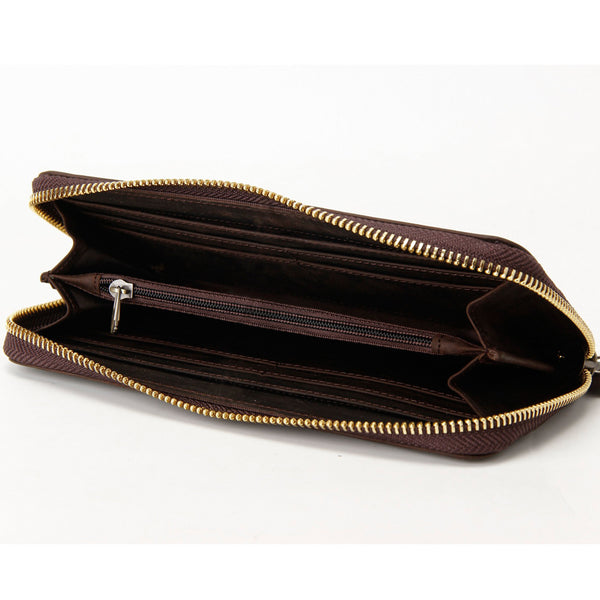 Rockcow Custom Wholesale Genuine Leather Wallet Men Long Wallet Money Purse Card Holders B-200