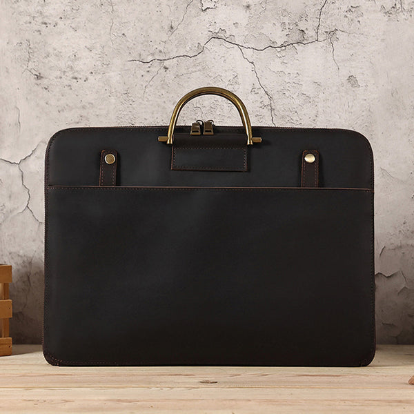 Leather Brown Mens Office Bag