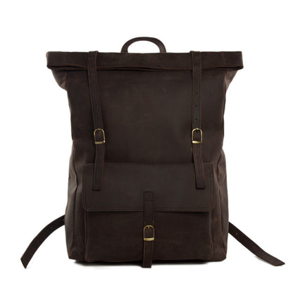 Handmade Mens Leather Backpack, Cool Backpack, Rolling Backpacks - ROCKCOWLEATHERSTUDIO