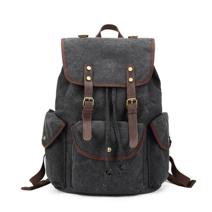 Retro Style Canvas Leather Backpack Canvas Travel Rucksack Casual School Laptop Backpack FX5112