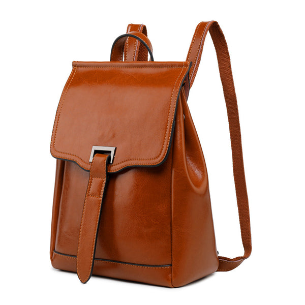 Top Grain Leather Backpack Women Travel Backpacks Natural Cowhide Leather Backpack Gift For Her