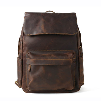 Vintage Full Grain Leather Backpack, Handmade School Backpack, Travel Backpack, Laptop Bag NZ11 - ROCKCOWLEATHERSTUDIO