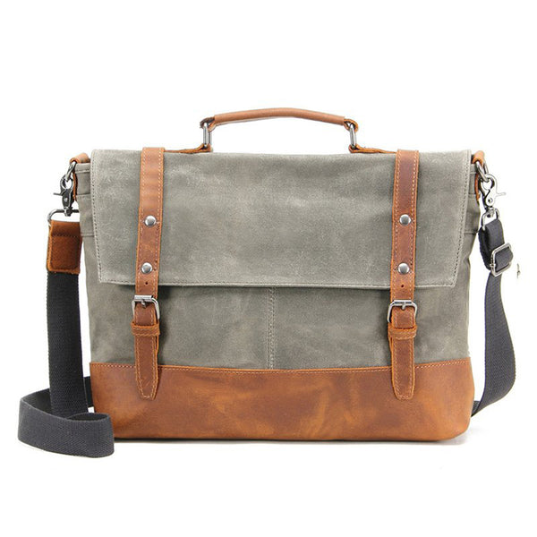 Waterproof Waxed Canvas Messenger Bag, Men's Shoulder Bag, Canvas