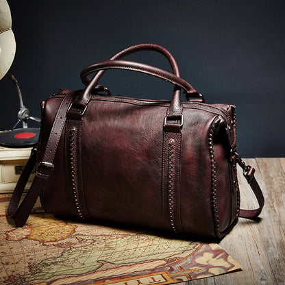 Women's Leather Shoulder Bag, Top Grain Leather Handbag 150185 - ROCKCOWLEATHERSTUDIO