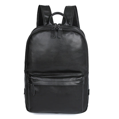 Handmade Top Grain Leather Backpacks Men's Black Travel Backpack Shoulder Bag 7273 - ROCKCOWLEATHERSTUDIO
