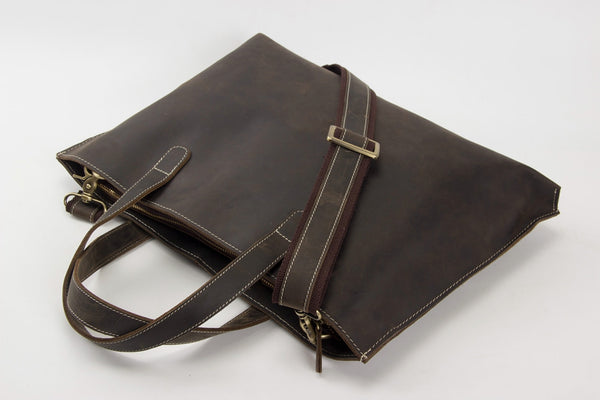 Minimalist Leather Briefcase Laptop Bag Designer Handbag ZB02