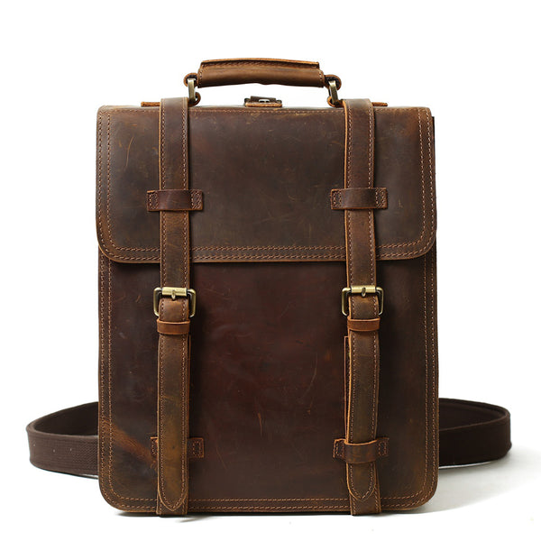 Vintage Full Grain Leather Backpack Purse, Designer Backpacks, Sling B – RockCow Leather Studio