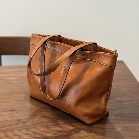 Leather Tote Bag for Women, Extra Large Leather Tote Bags for Work, Women's Full Grain Leather Tote
