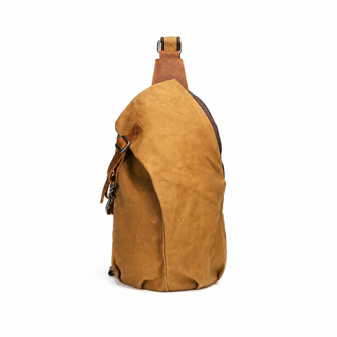 Sac de poitrine pour hommes en toile et cuir, sac bandoulière vintage, sac messager, 2040