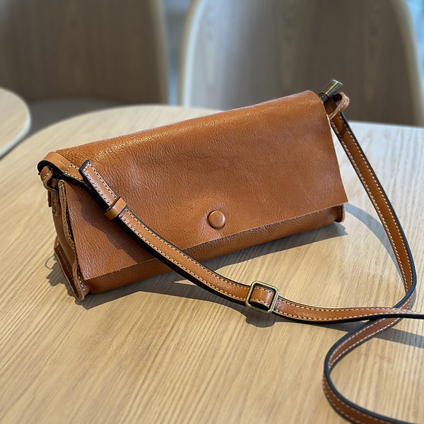 Leather Crossbody Women Wallet Purse, Small Full Grain Leather Shoulder Bag, Mini Crossbody Bag