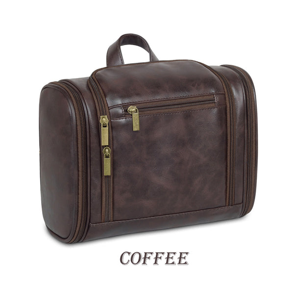 Personalized Toiletry Bag for Men, PU Leather Dopp Kit Travel Bag, Gro –  RockCow Leather Studio