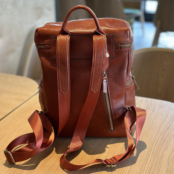 cheap genuine leather backpacks Large Women's Genuine Leather Backpacks, Handmade Vintage School Backpack for Women Black