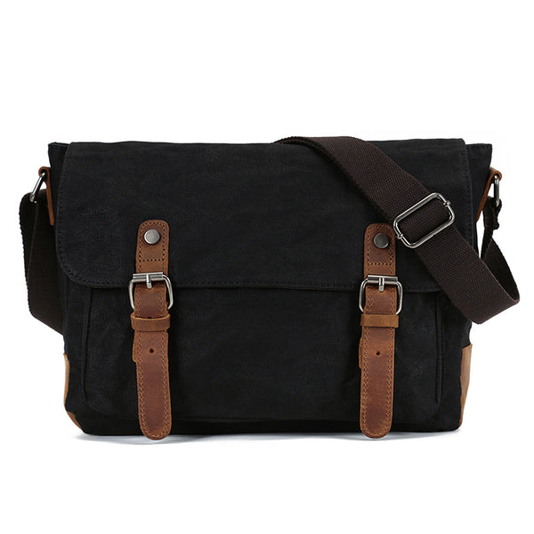 Waxed Canvas Messenger Bag Waxed Courier Bag Canvas Shoulder Bag Men Satchel Briefcase Vintage Crossbody Bag
