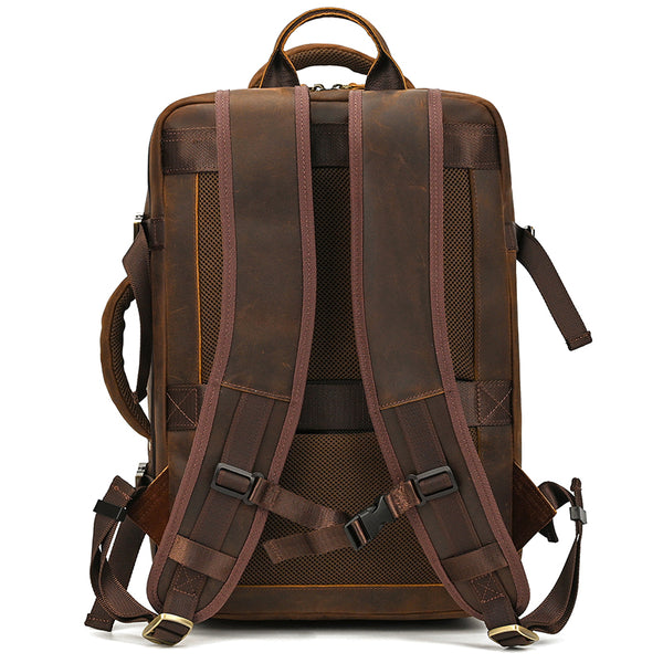 backpack travel large Full Grain Leather Travel Backpack Mens Large Leather Backpack Laptop – RockCow Leather Studio