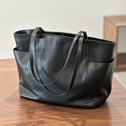 Full Grain Leather Tote Bag, Large Capacity Shoulder Bag for Women, Everyday Leather Tote Bag