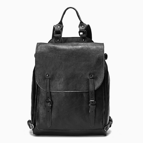 Unisex Genuine Leather Backpack – Hand-Rubbed Vegetable-Tanned Leather Travel & Sketch Backpack Z9035