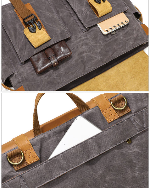 Canvas Messenger Tassen BOMKEE Schouder Crossbody Satchel Mens Vintage Casual Notebook Waterdichte Dag Tas Voor Reizen Weekender School Tas Side Beach Pack