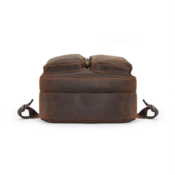 big leather backpack mod Crazy Horse Leather Backpack Handmade Leather Rucksack Large Leather L – RockCow Leather Studio