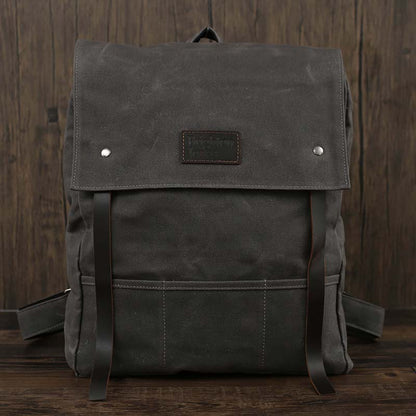 Flash Sale Canvas Laptop Backpack Top Flap Canvas School Backpack Vintage Leather Canvas Travel Backpack